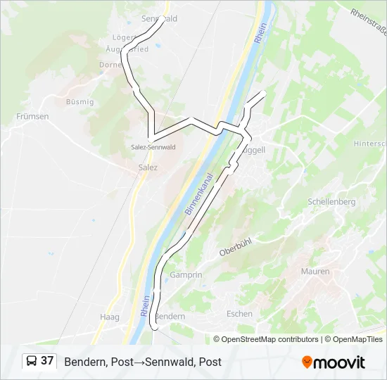 37 Bus Line Map