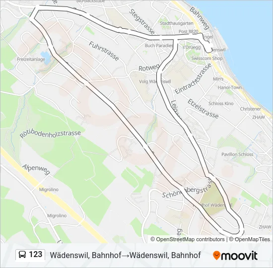 Plan de la ligne 123 de bus
