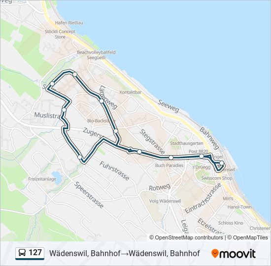 127 bus Line Map