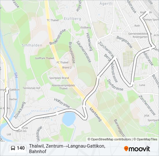 140 Bus Line Map