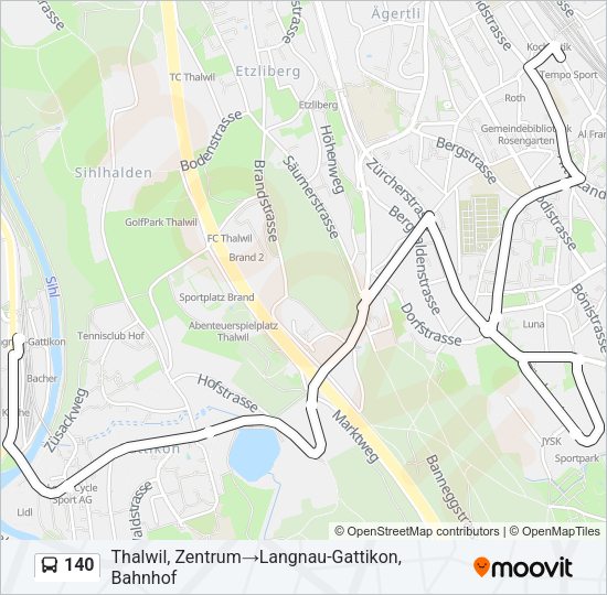140 Bus Line Map