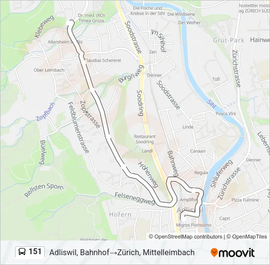 151 Bus Line Map