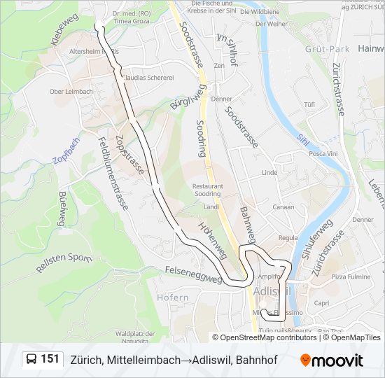 151 Bus Line Map