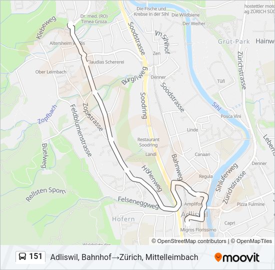 151 Bus Line Map