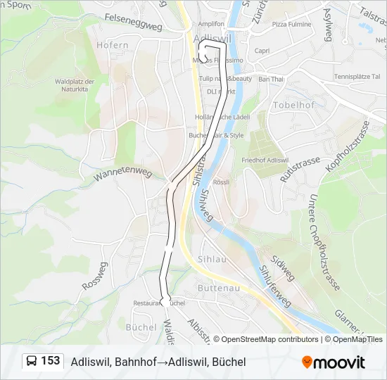 153 Bus Line Map