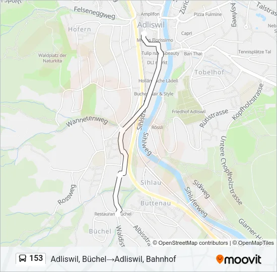 153 Bus Line Map