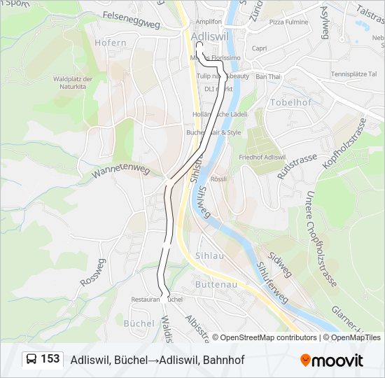 153 Bus Line Map