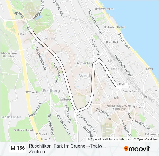156 Bus Line Map