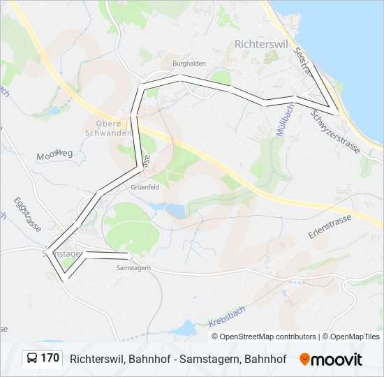 Plan de la ligne 170 de bus