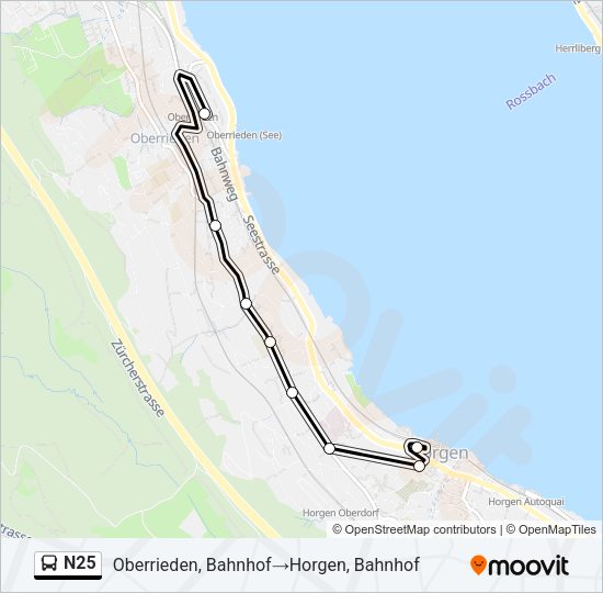 N25 Bus Line Map