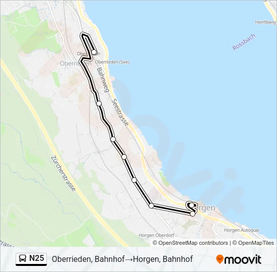 N25 Bus Line Map