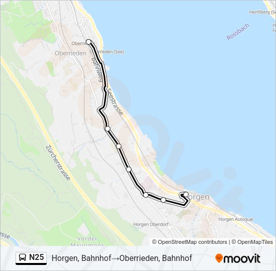 N25 Bus Line Map
