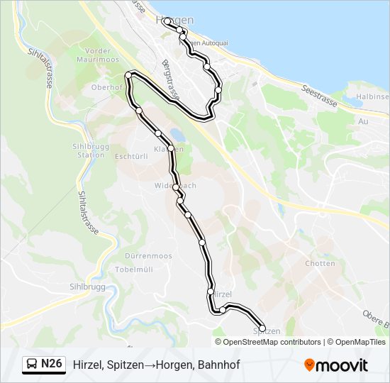 N26 Bus Line Map