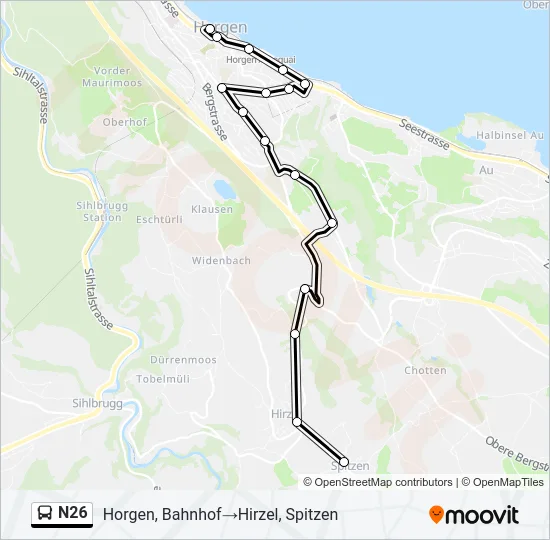 N26 Bus Line Map