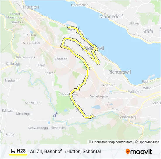 N28 Bus Line Map