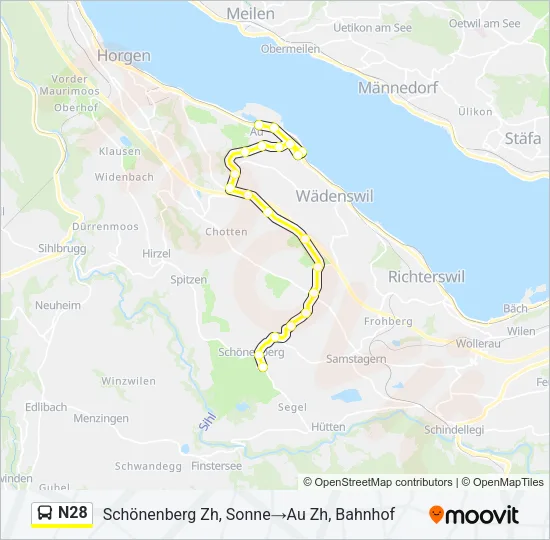 N28 Bus Line Map
