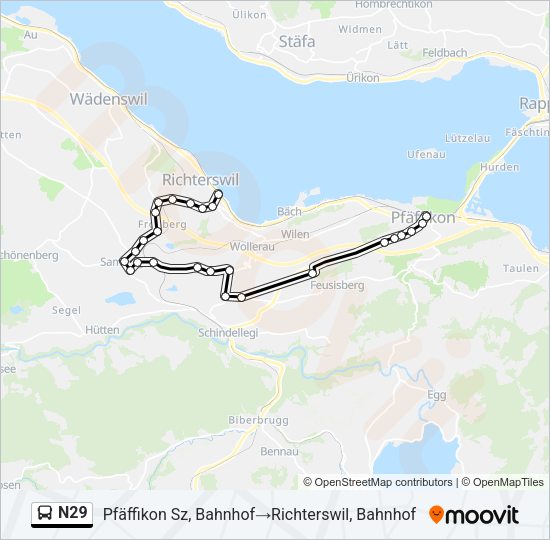 N29 Bus Line Map