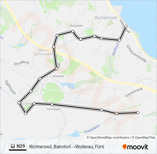 N29 Bus Line Map