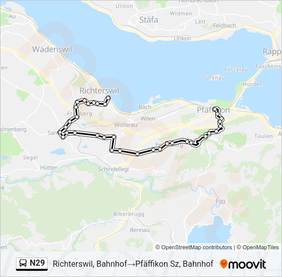 N29 Bus Line Map