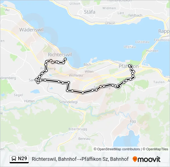 N29 Bus Line Map