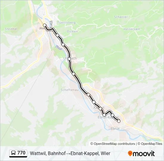 Plan de la ligne 770 de bus