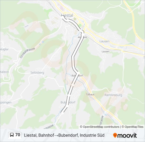 70 Bus Line Map
