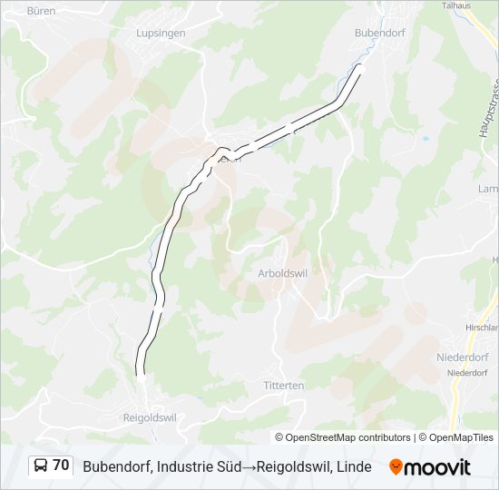 70 Bus Line Map