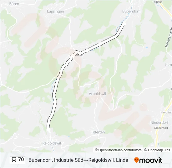 70 Bus Line Map