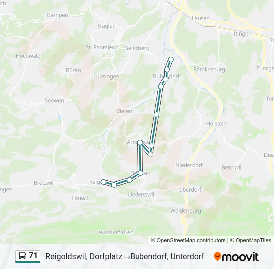 71 Bus Line Map