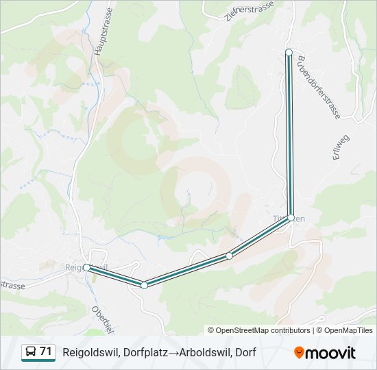 71 Bus Line Map