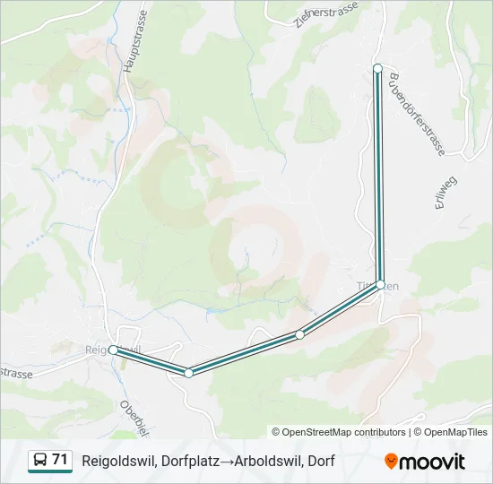 71 Bus Line Map
