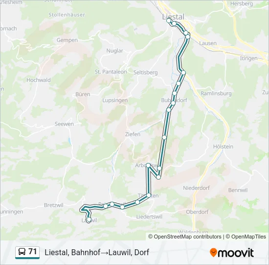 71 Bus Line Map
