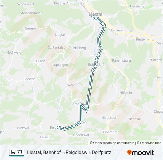 71 Bus Line Map