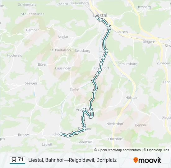 71 Bus Line Map