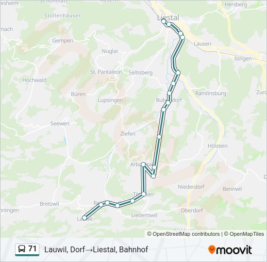 71 Bus Line Map