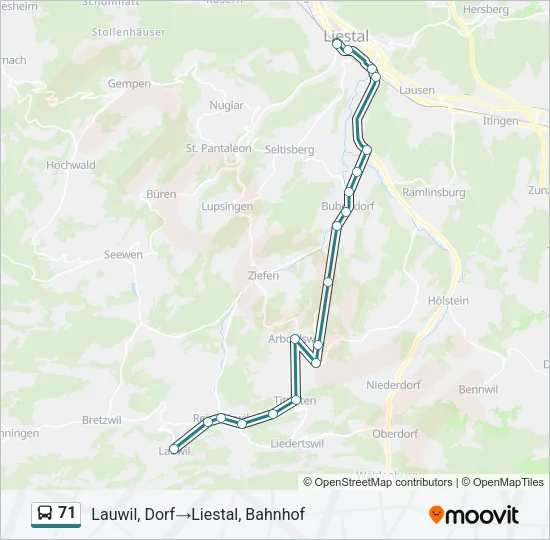 71 Bus Line Map