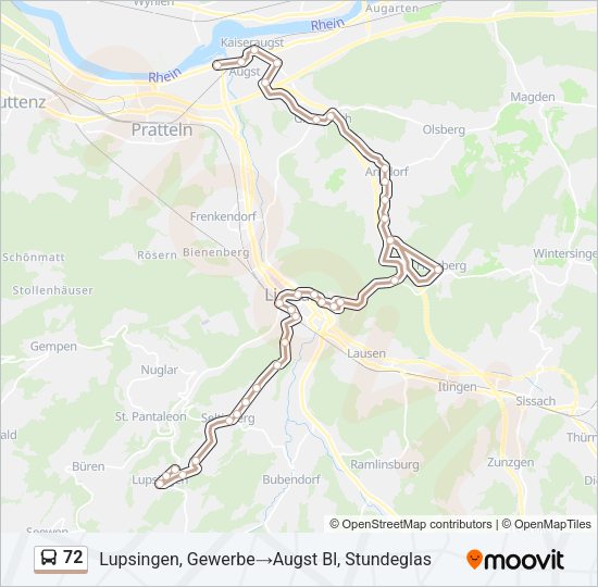 72 Bus Line Map
