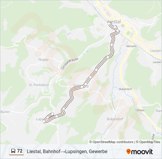 72 Bus Line Map