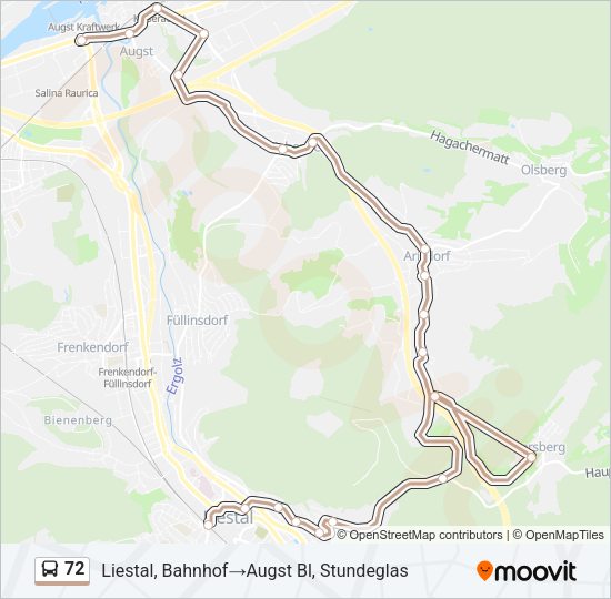 72 Bus Line Map