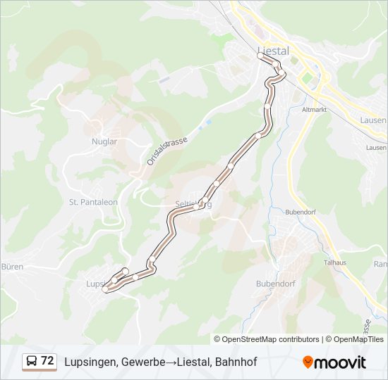 72 Bus Line Map