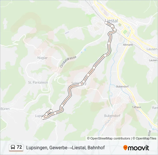 72 Bus Line Map