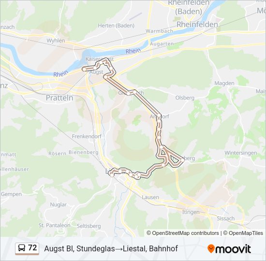 72 Bus Line Map