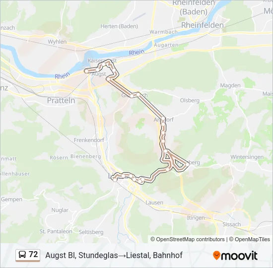 72 Bus Line Map