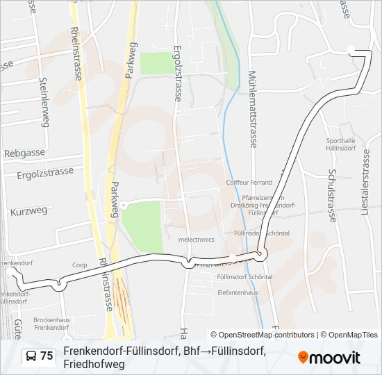 75 Bus Line Map
