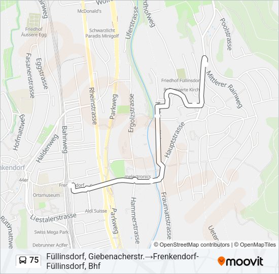 75 Bus Line Map