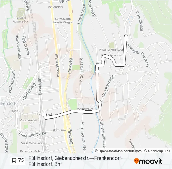 75 Bus Line Map