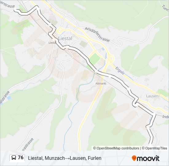 76 Bus Line Map