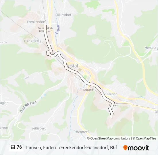 76 Bus Line Map