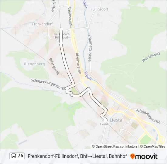 76 Bus Line Map