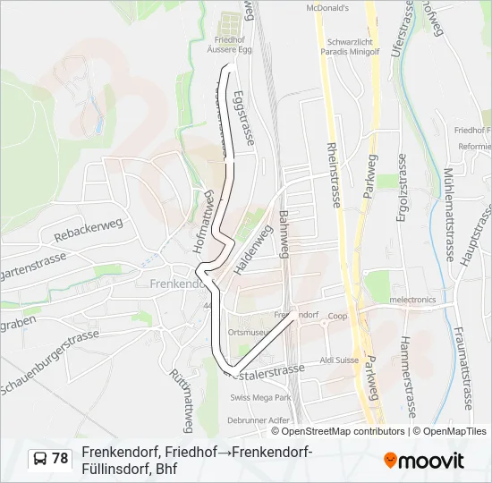 78 Bus Line Map